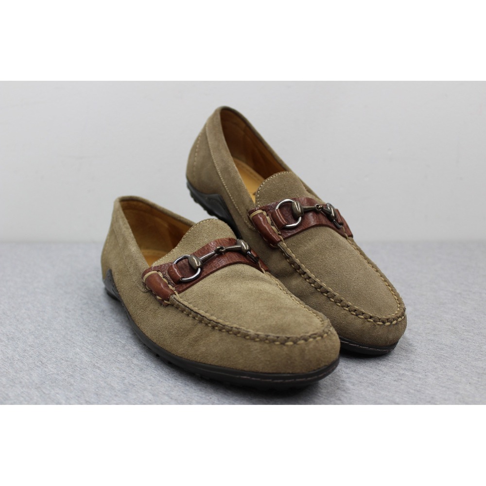Martin Dingman Loafers Mens 9M Olive Green Suede Bit Driver Vibram Brazil